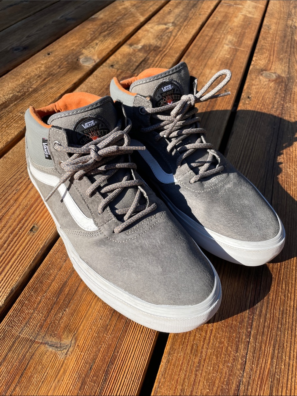 Vans Ultra Crush PRO Suede High-Top Sneakers with Orange Collar